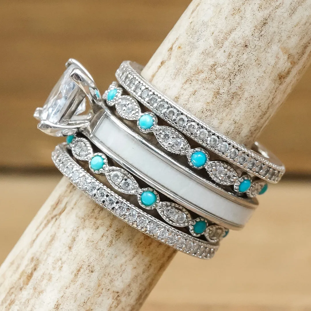 Silver Creeks Wedding Set sold by Antler Rings product image thumbnail 4