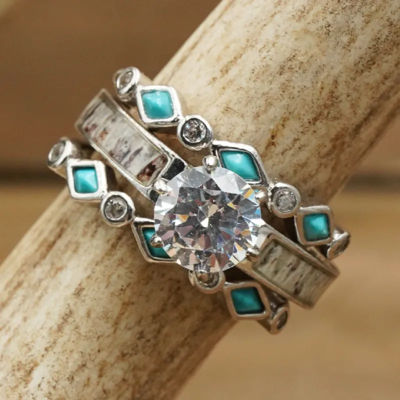 The Grand Cascade Tulum Wedding Set sold by Antler Rings