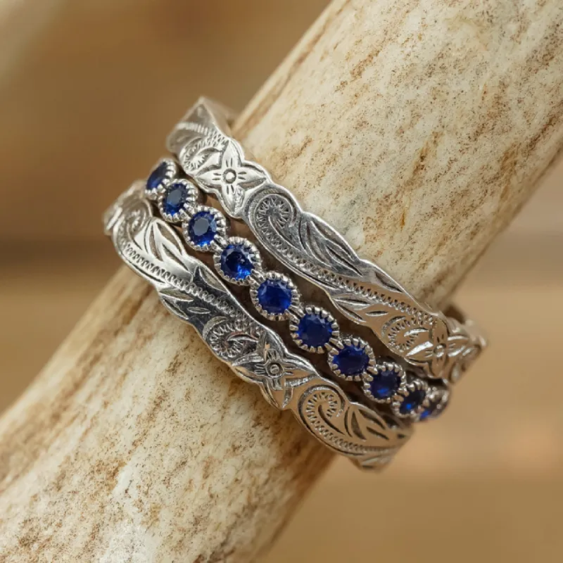 The Ginnie & Silver Falls Stacker Set sold by Antler Rings