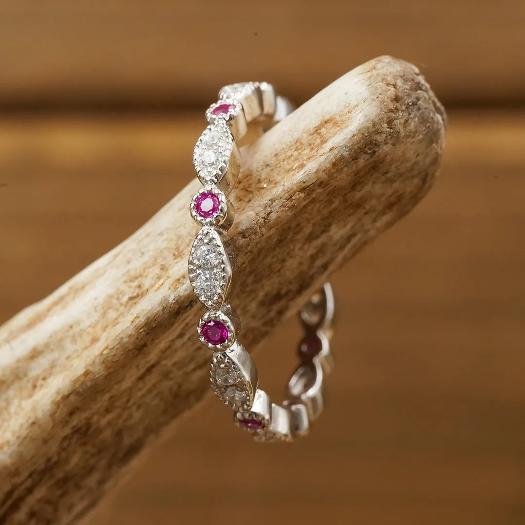 The Ladybird & Pink Vintage Stacker Set sold by Antler Rings product image thumbnail 3