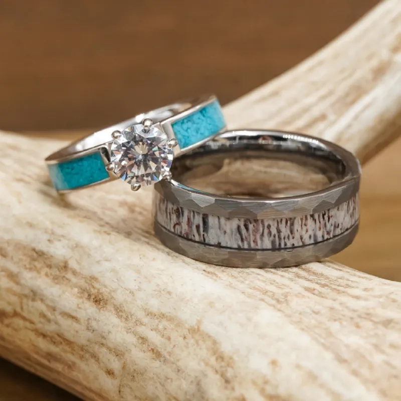 The Rocky Mountain & Grand Tahoe Couples Set sold by Antler Rings