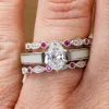 The Pink Vintage Stacking Band sold by Antler Rings