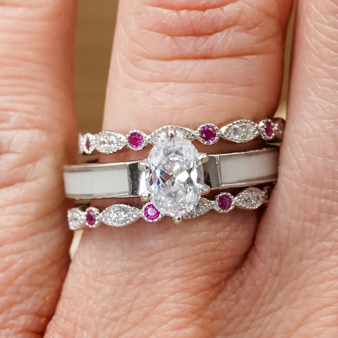 The Pink Vintage Stacking Band sold by Antler Rings product image thumbnail 3