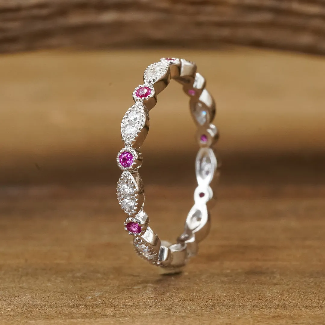 The Pink Vintage Stacking Band sold by Antler Rings