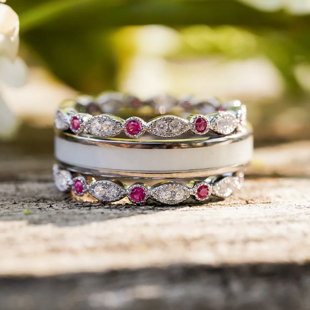 The Pink Vintage Stacking Band sold by Antler Rings product image thumbnail 5