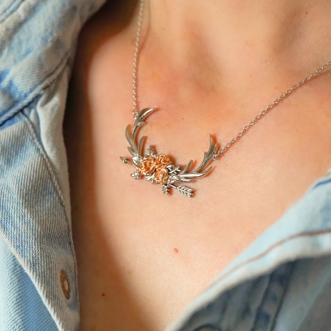 The Antler & Floral Necklace sold by Antler Rings product image thumbnail 2