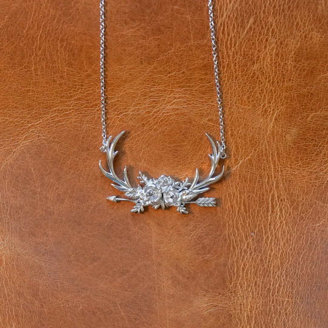 The Antler & Floral Necklace sold by Antler Rings product image thumbnail 5