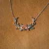 The Antler & Floral Necklace sold by Antler Rings