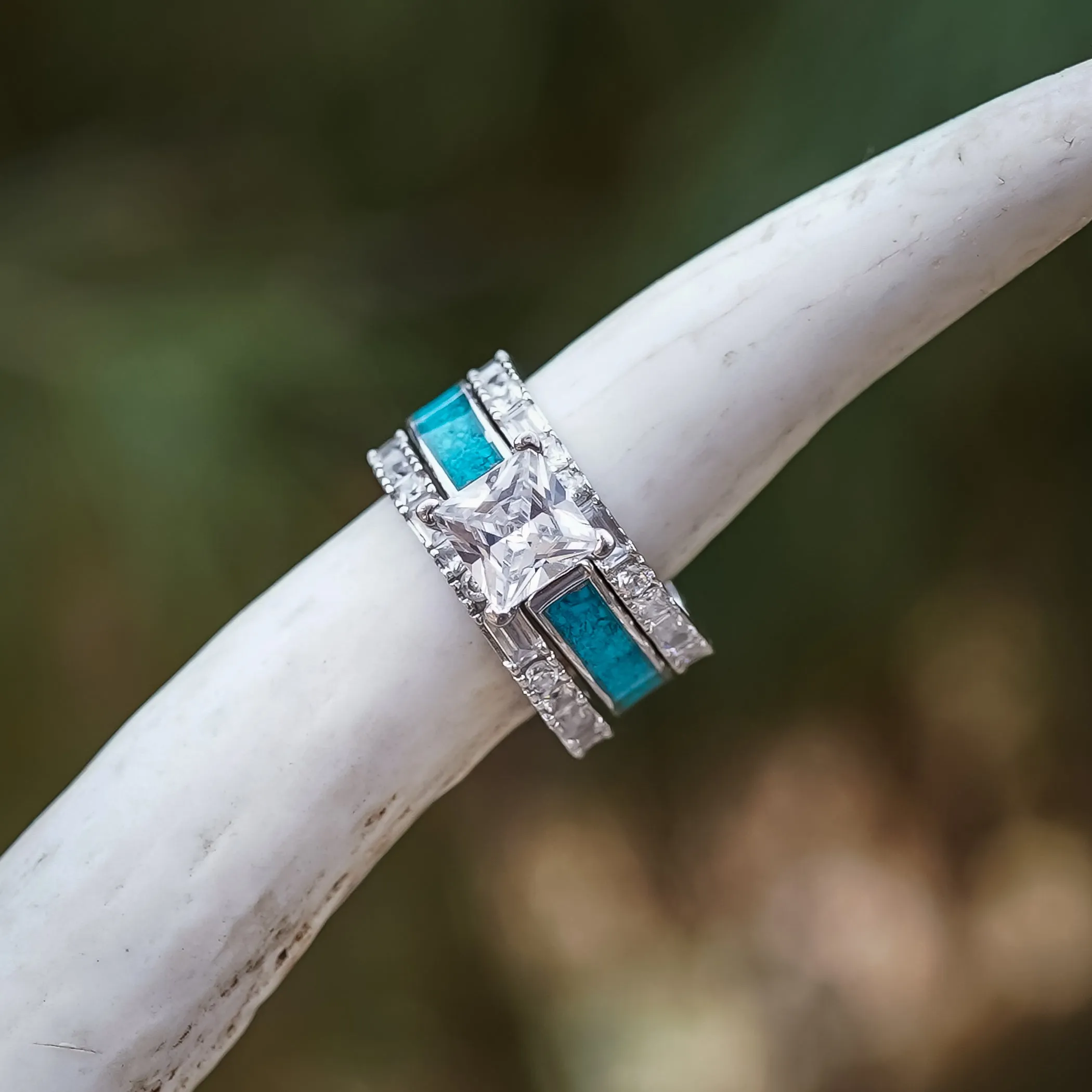 The Grand Sierra Baguette Wedding Set sold by Antler Rings product image thumbnail 3