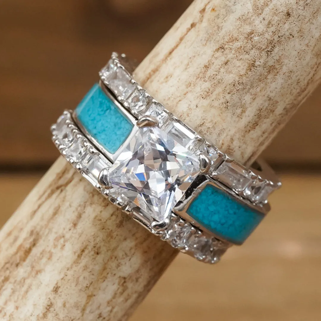 The Grand Sierra Baguette Wedding Set sold by Antler Rings