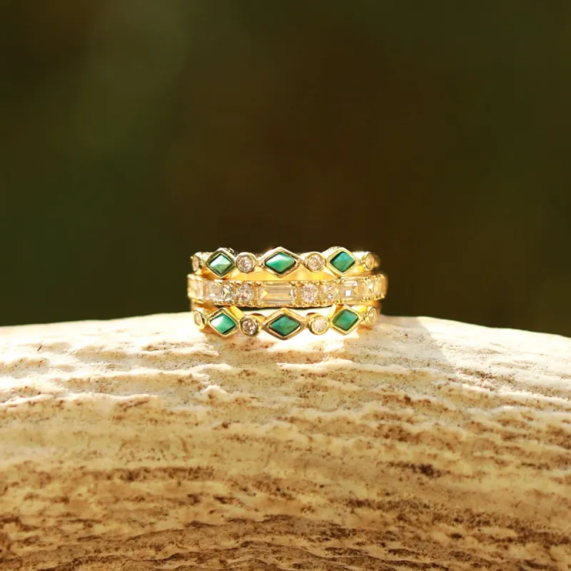 The Gold Pipestone Stacker Set sold by Antler Rings