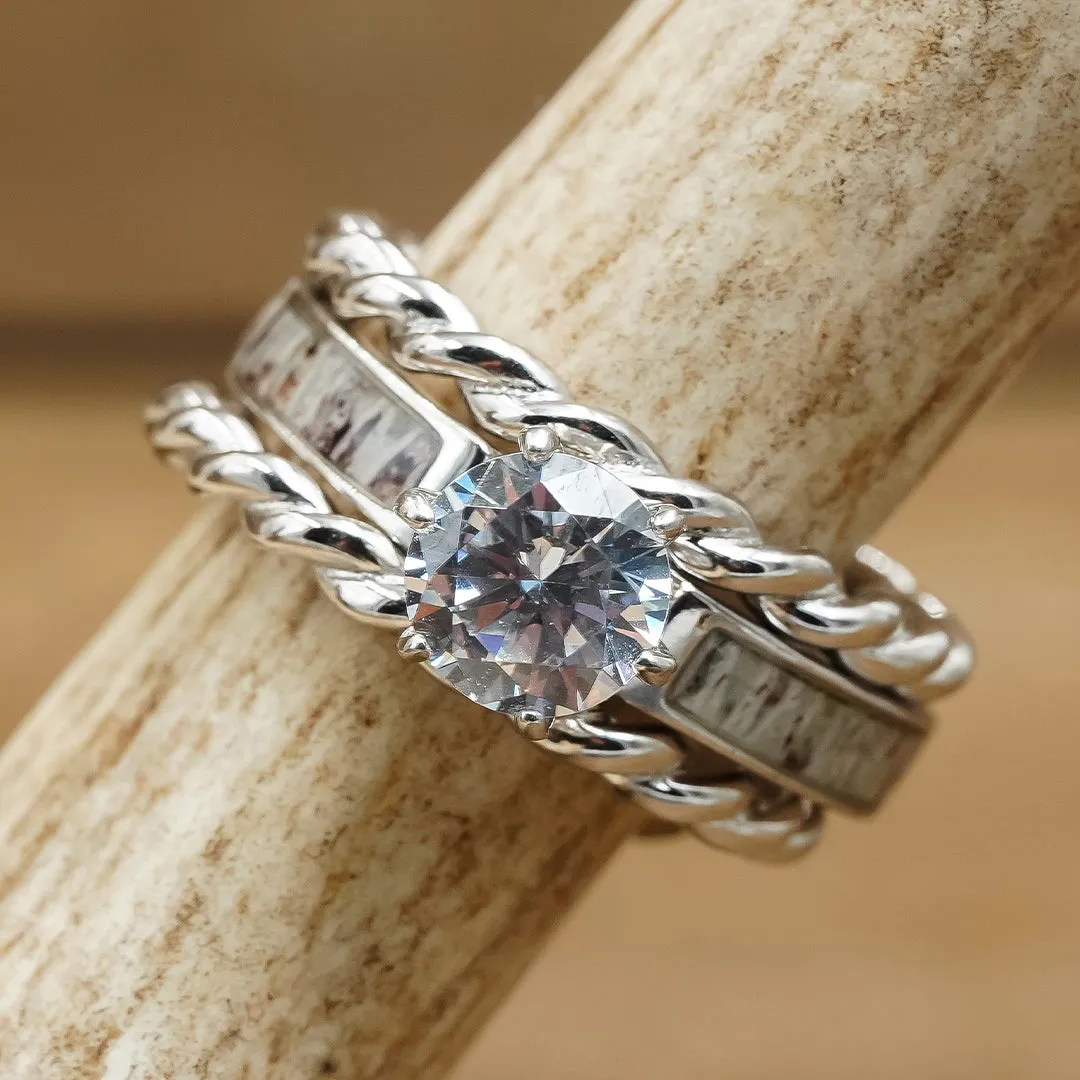 Twisted Grand Cascade Wedding Set sold by Antler Rings