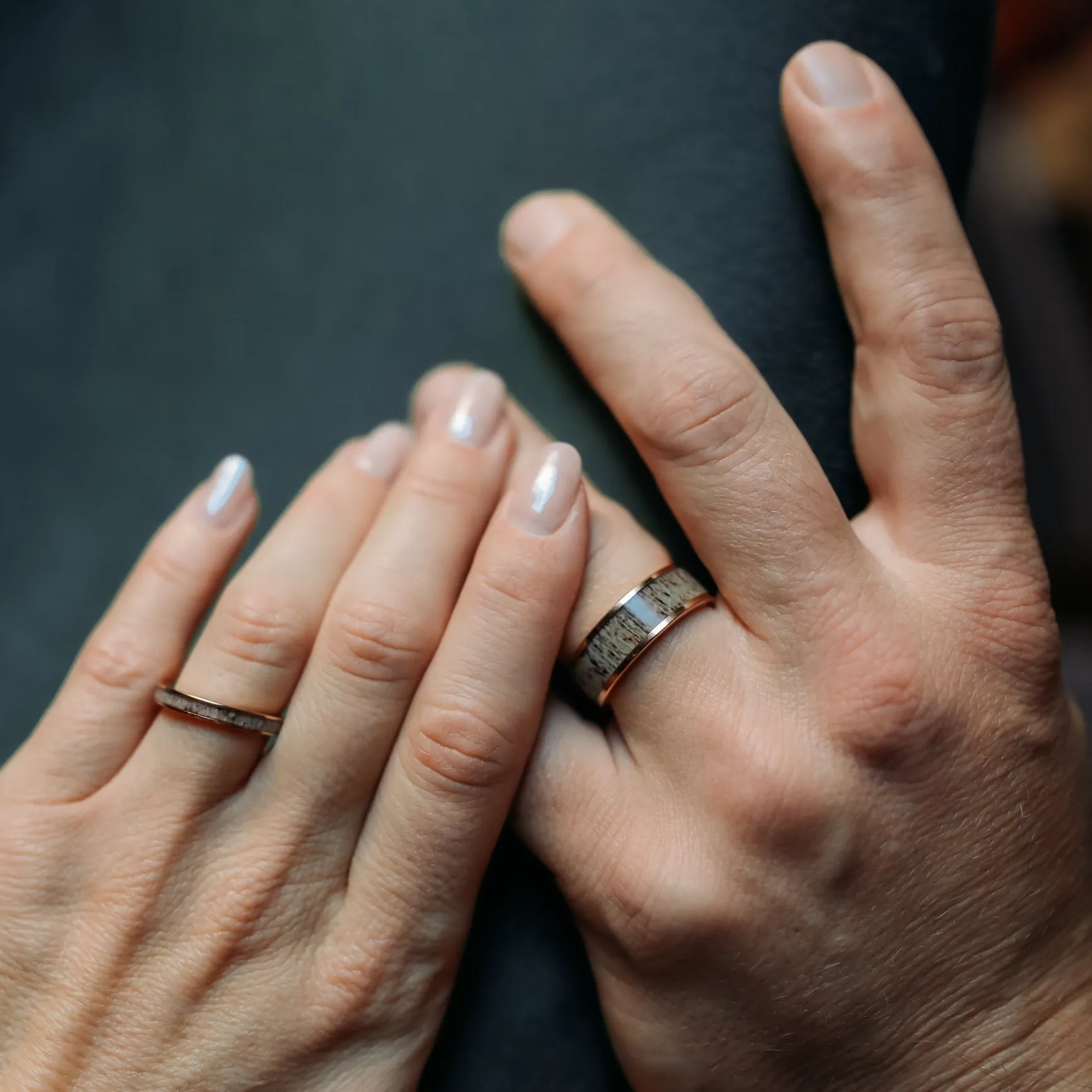 The Arches & Rose Gold Kenai Couples Set sold by Antler Rings product image thumbnail 2