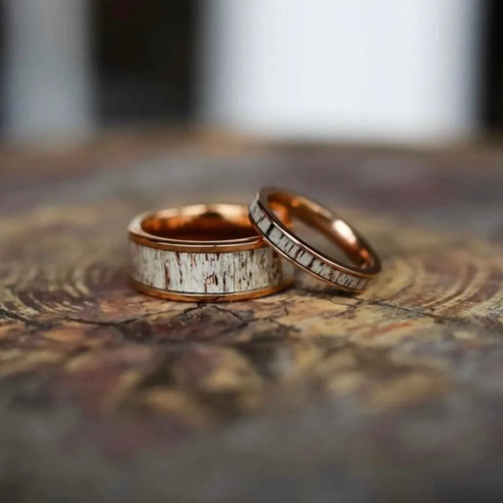 The Arches & Rose Gold Kenai Couples Set sold by Antler Rings product image thumbnail 3