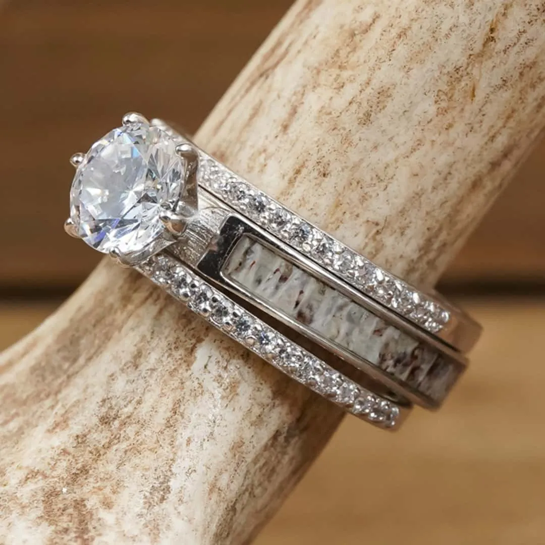 Grand Cascade Wedding Set sold by Antler Rings product image thumbnail 3