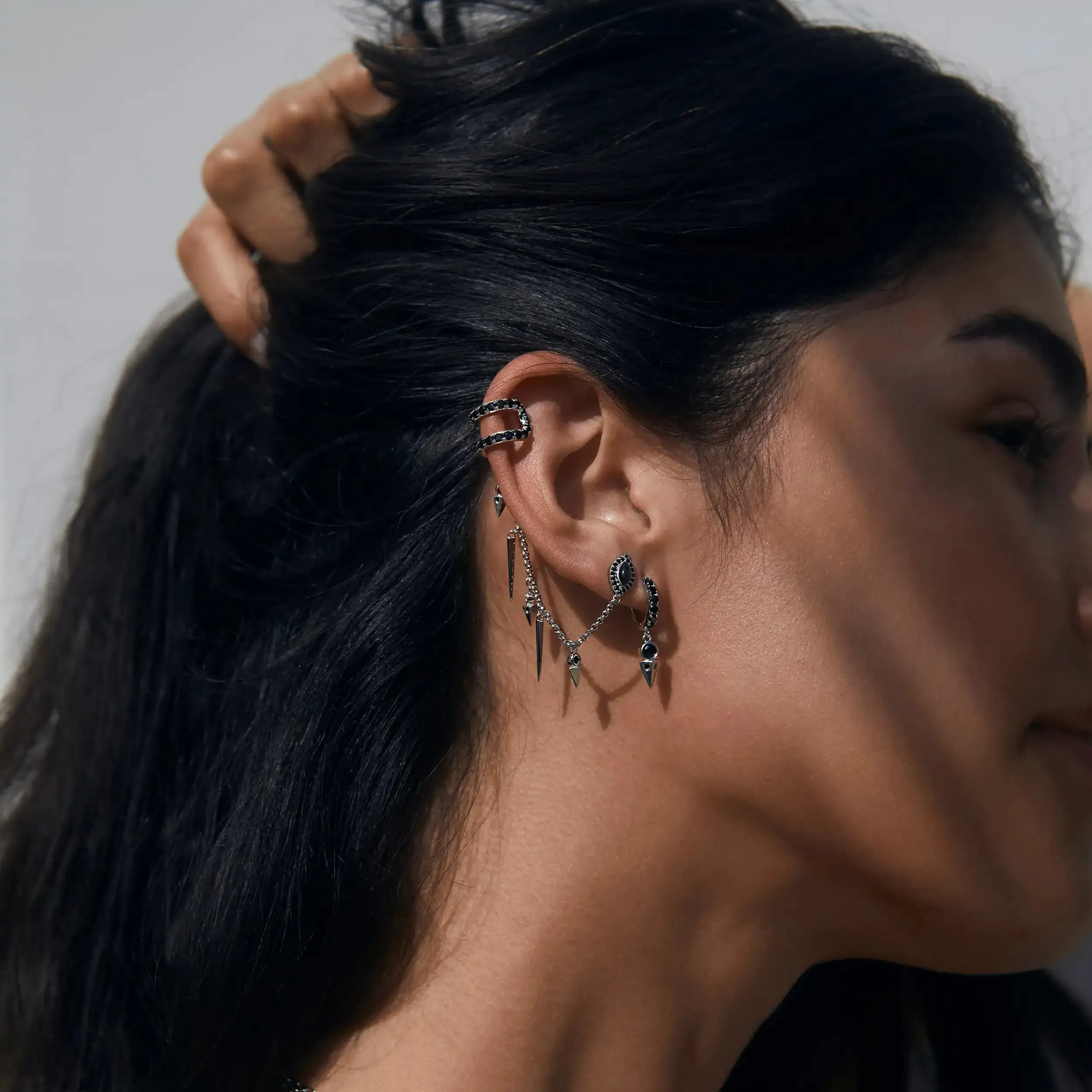 Grey Moonstone Shimmering Ear Swag sold by Awe Inspired product image thumbnail 2