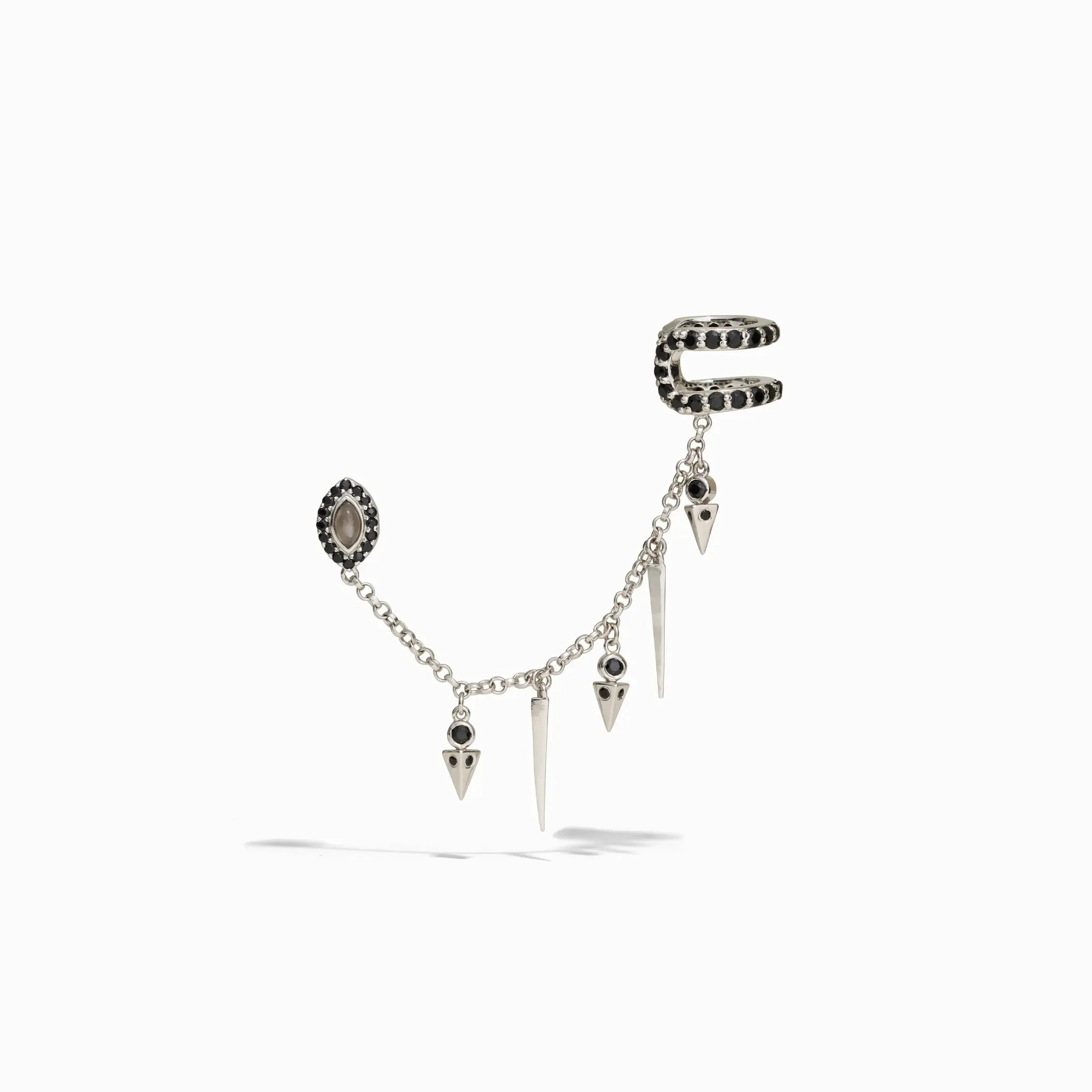 Grey Moonstone Shimmering Ear Swag sold by Awe Inspired