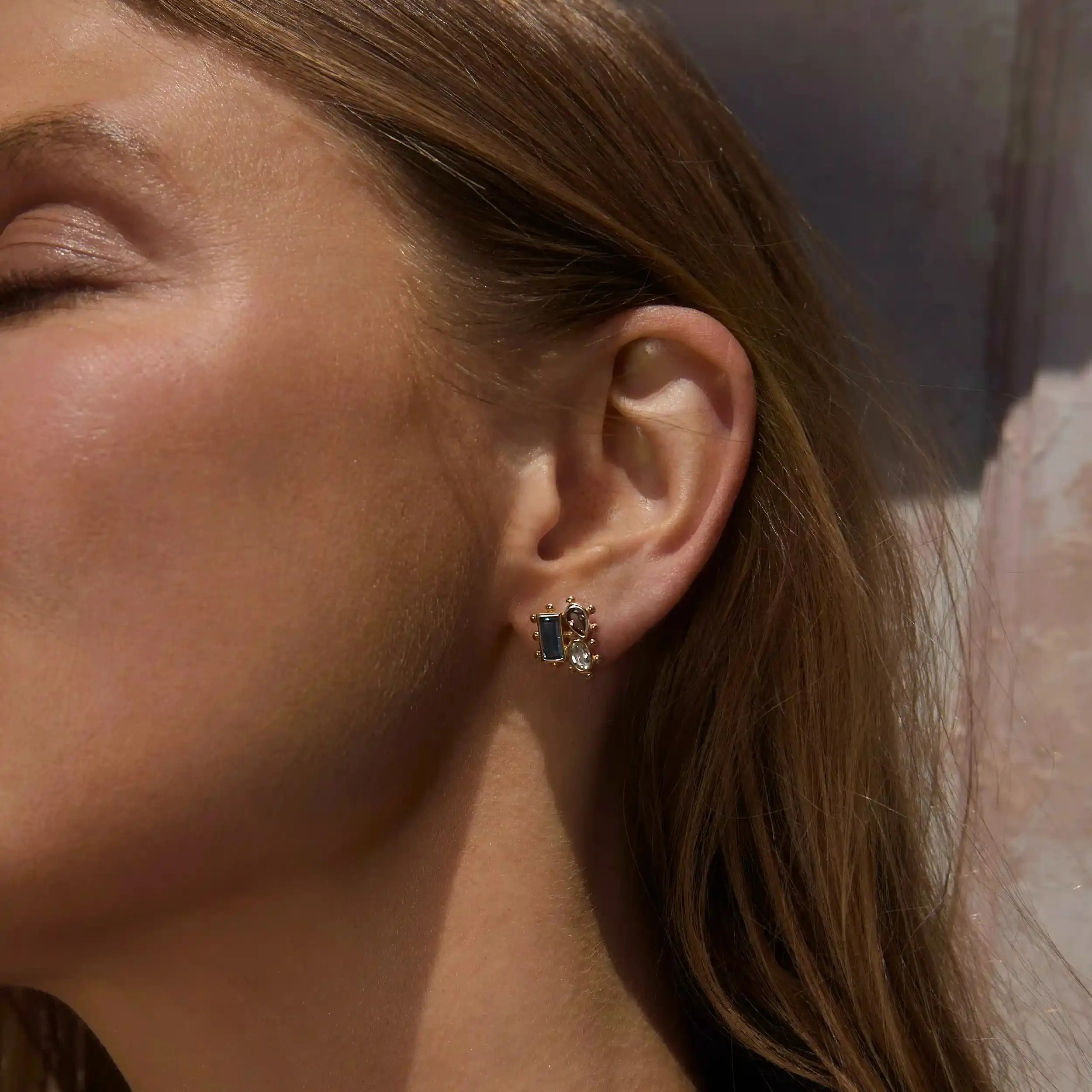 Mosaic Gemstone Studs sold by Awe Inspired product image thumbnail 2