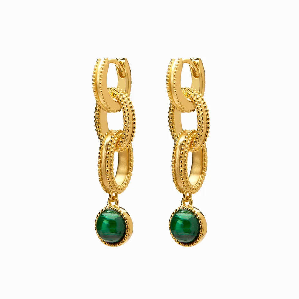 Malachite Twisted Drop Earrings sold by Awe Inspired