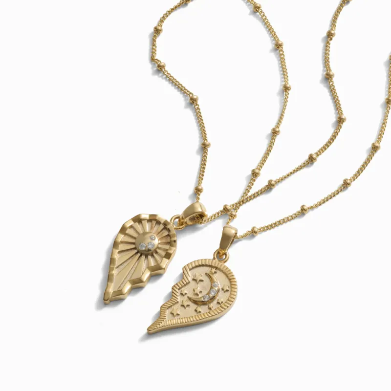 Sun & Moon Friendship Necklace Set sold by Awe Inspired