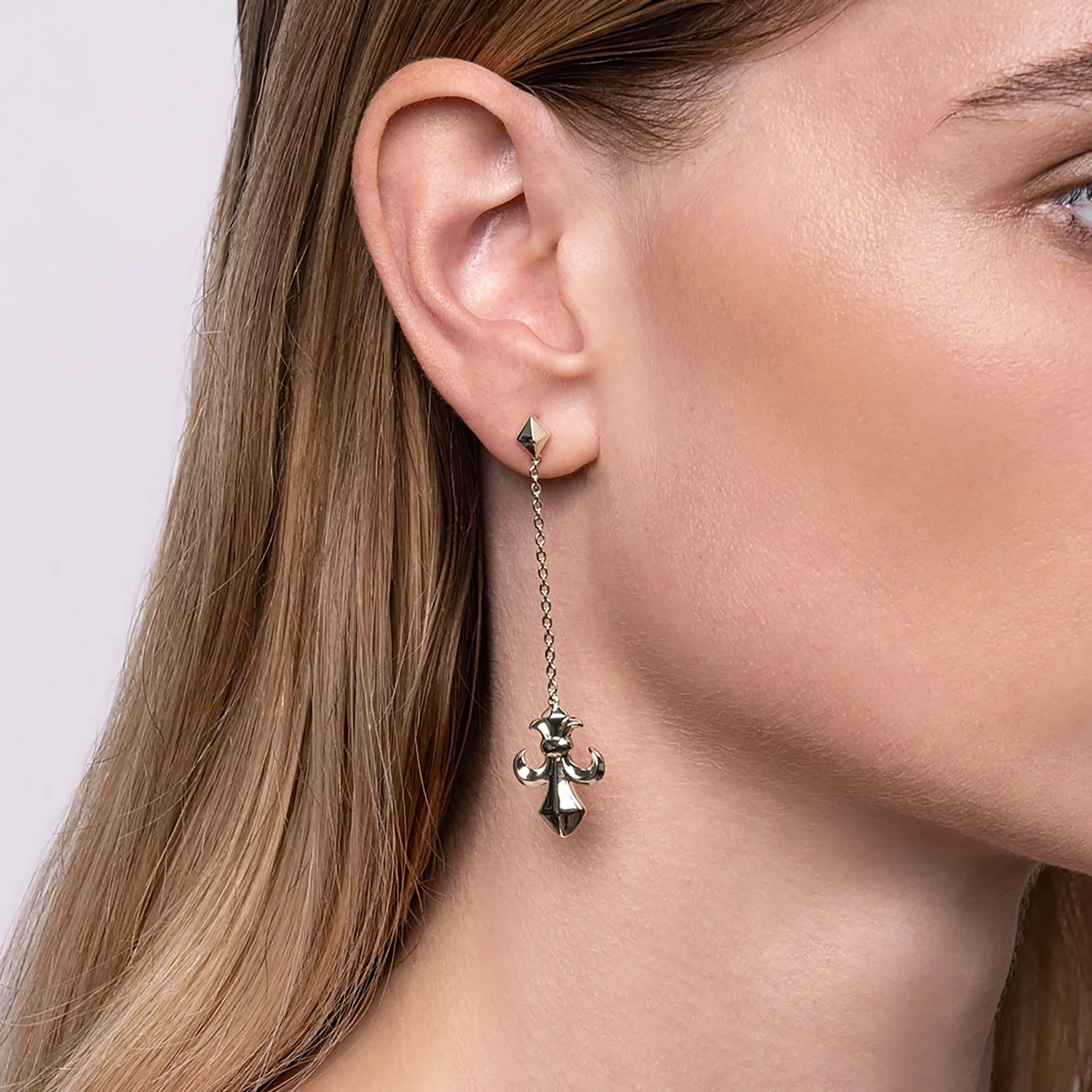 Fleur de Lis Drop Earring sold by Awe Inspired product image thumbnail 3