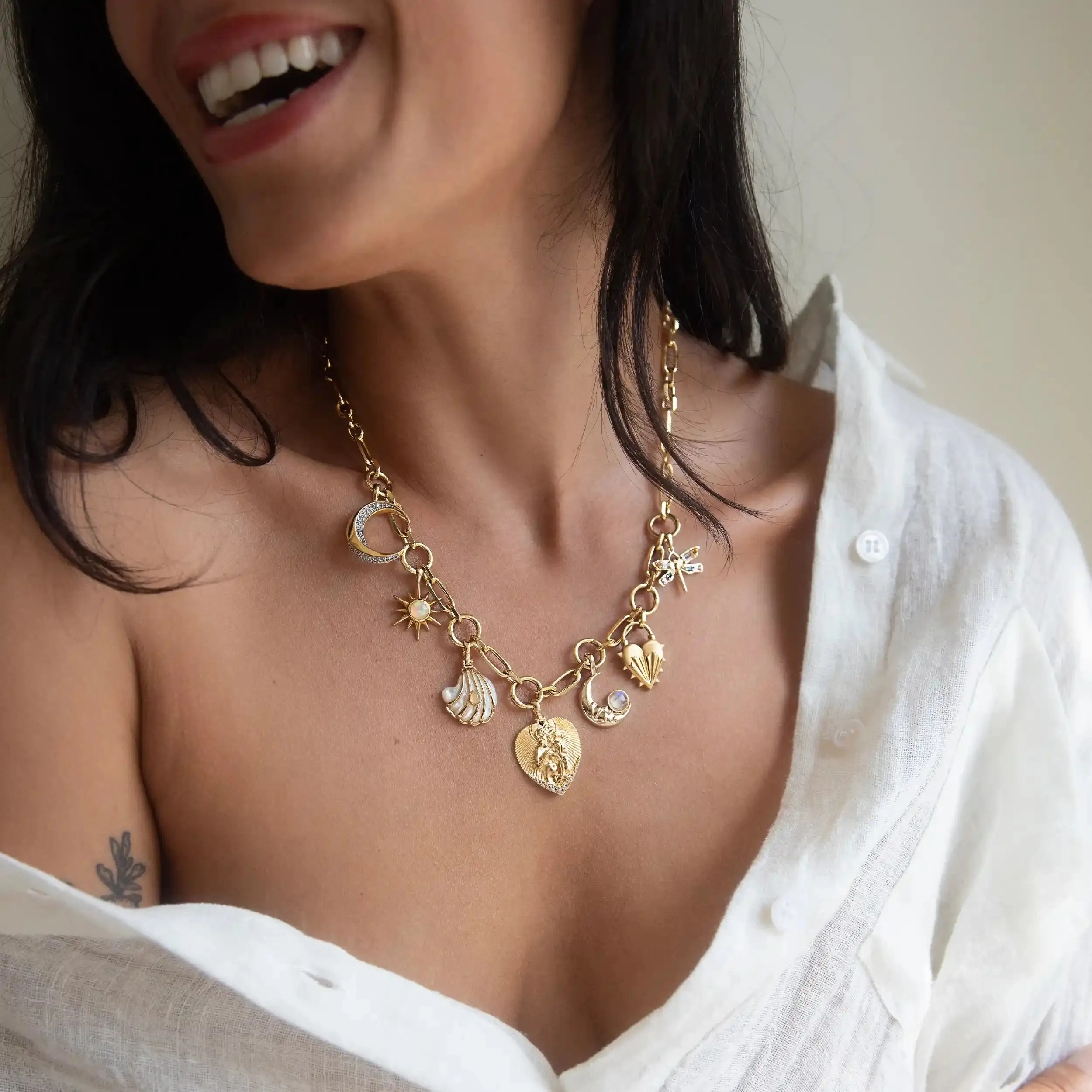 Aphrodite Statement Charm Necklace sold by Awe Inspired product image thumbnail 3