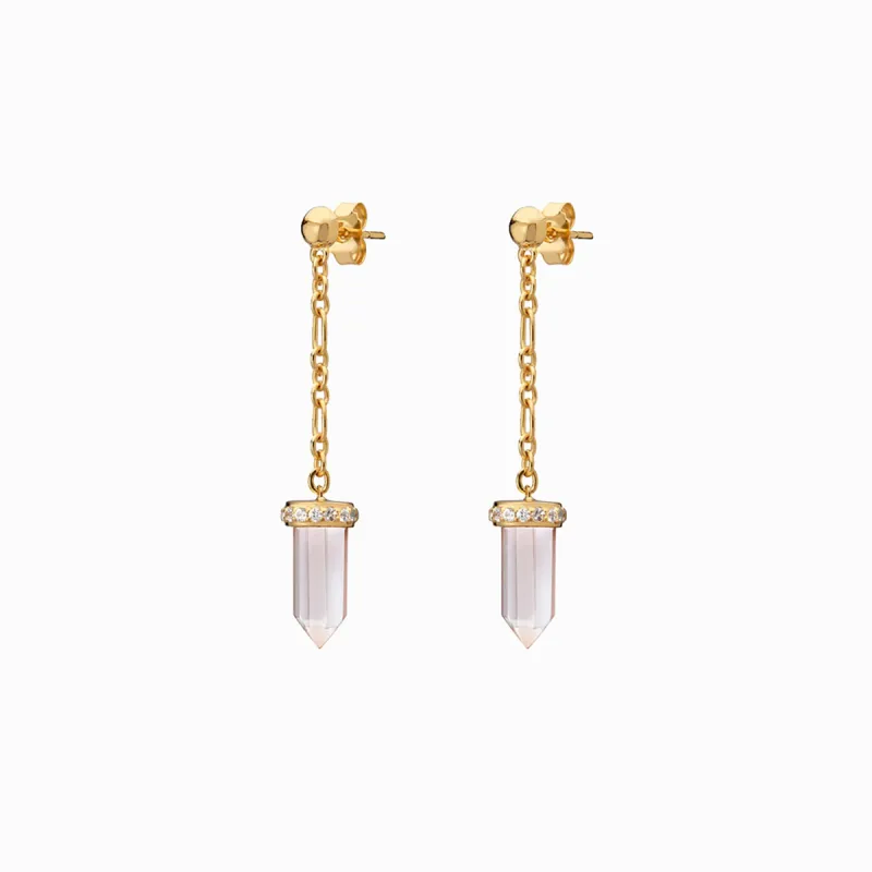 Crystal Quartz Drop Earrings sold by Awe Inspired