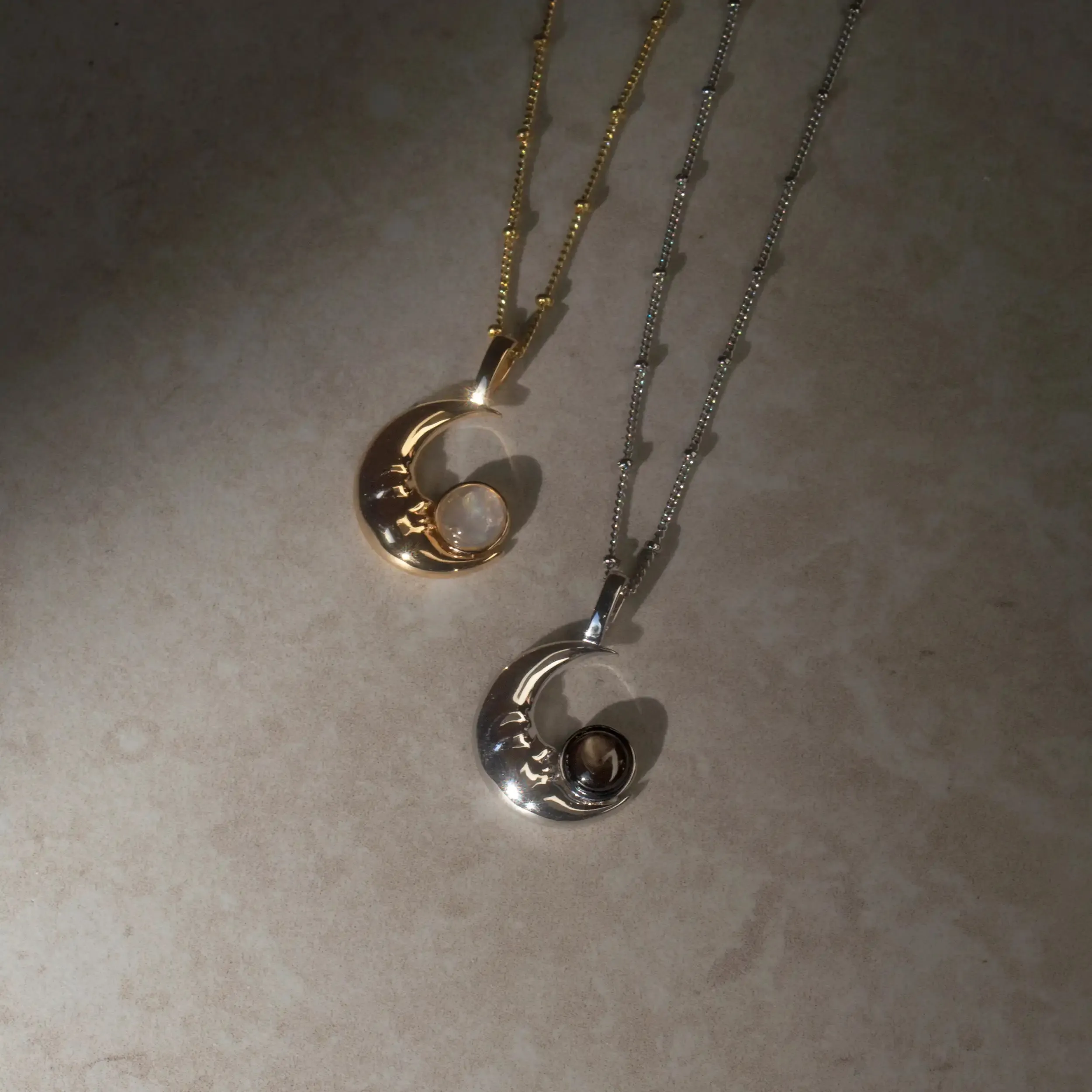 Man in the Moon Moonstone Necklace sold by Awe Inspired product image thumbnail 4