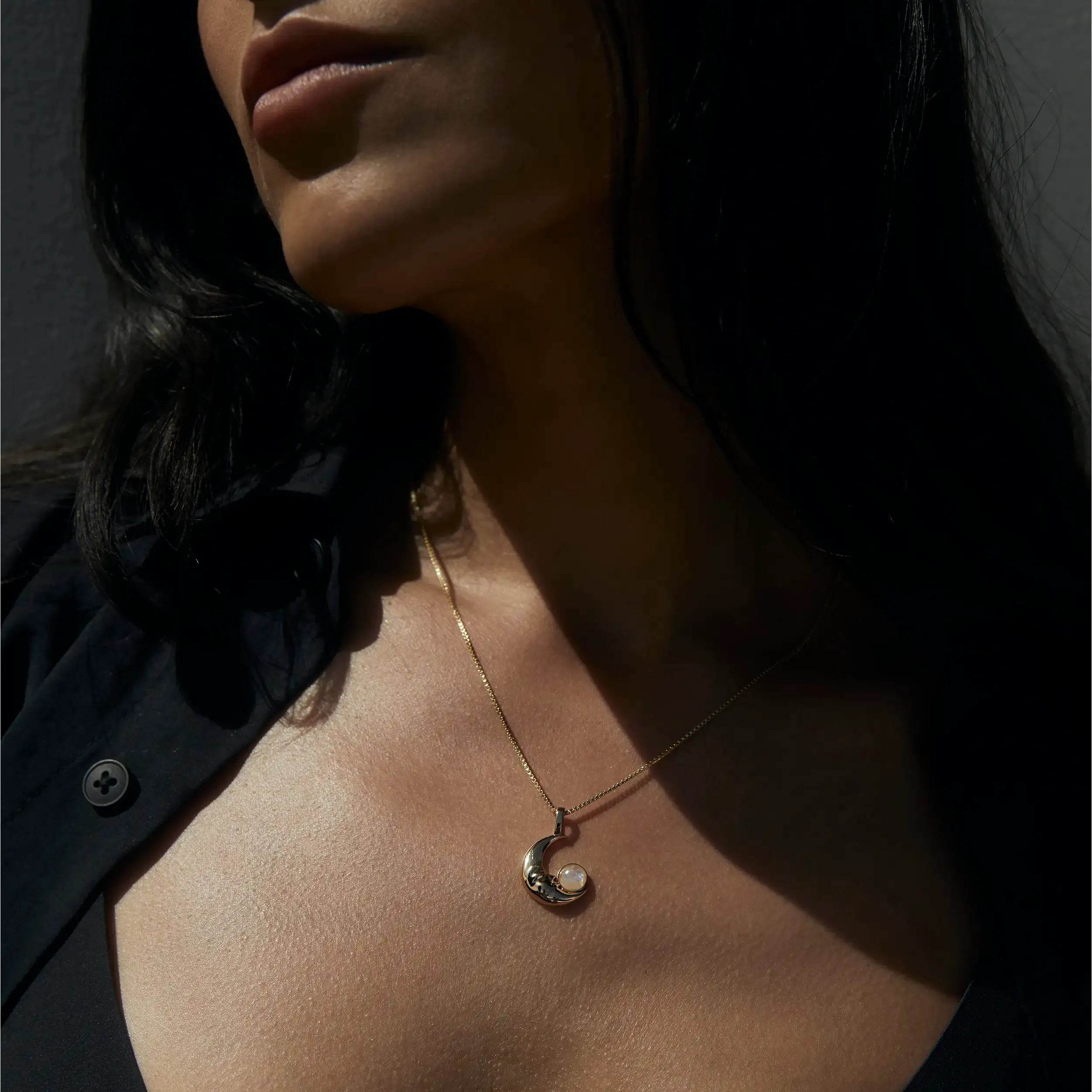 Man in the Moon Moonstone Necklace sold by Awe Inspired product image thumbnail 2