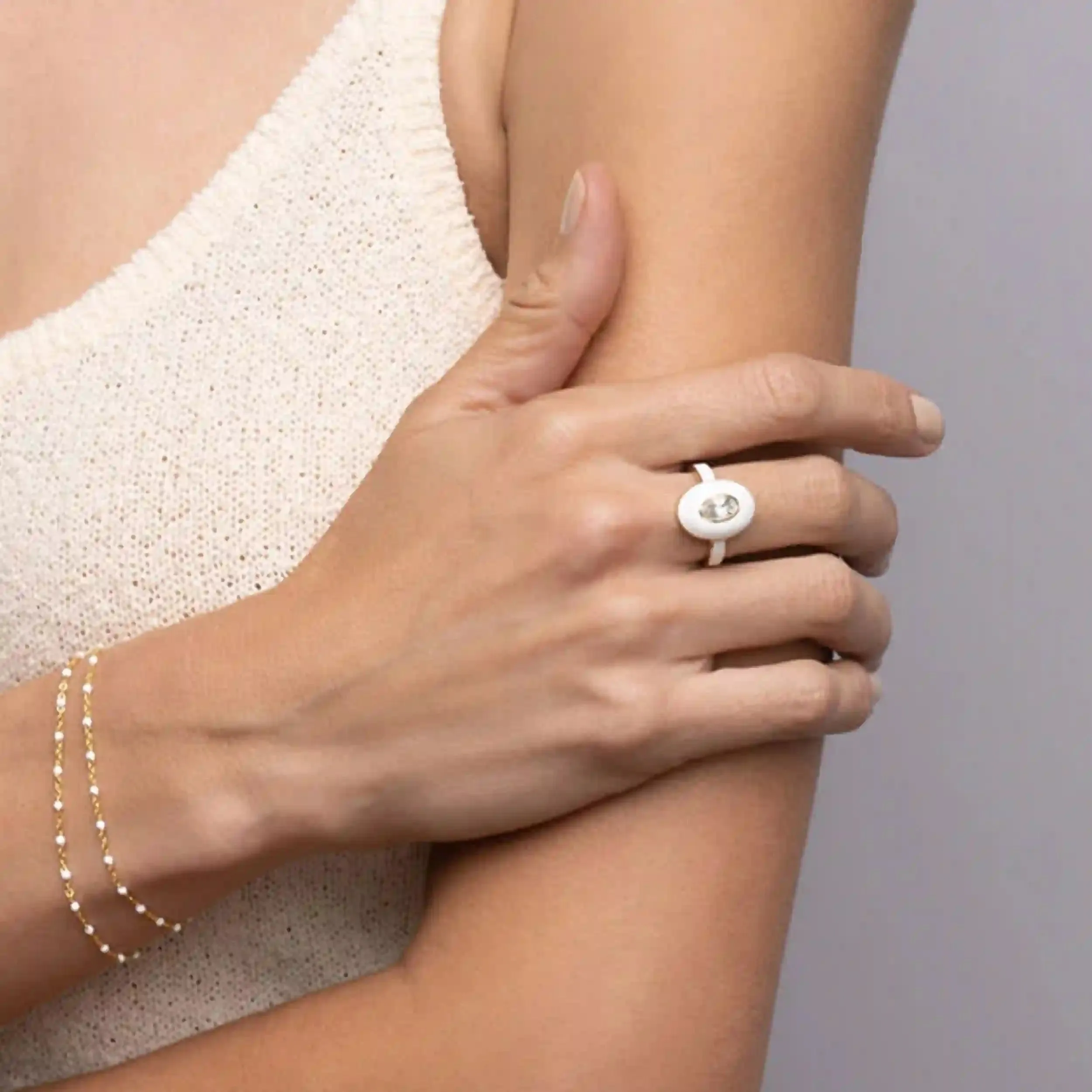 White Topaz Aura Ring sold by Awe Inspired product image thumbnail 2