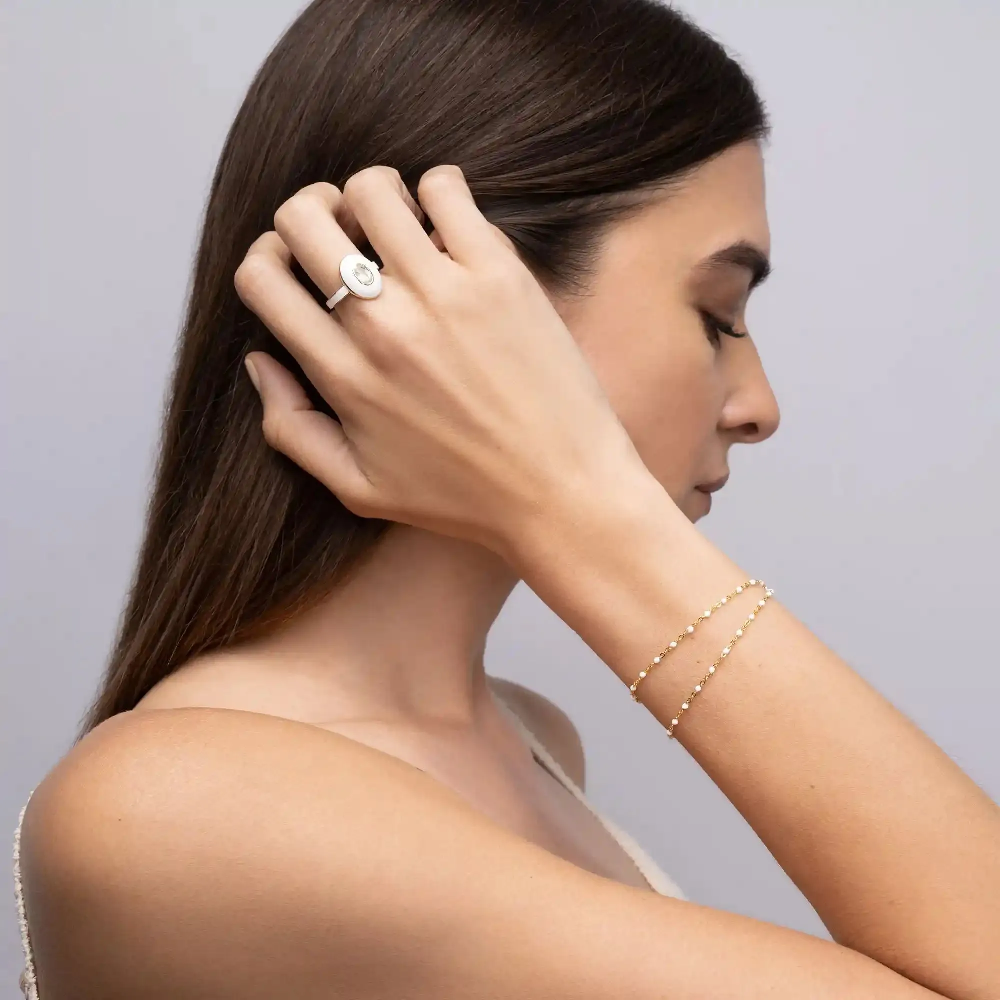 White Topaz Aura Ring sold by Awe Inspired product image thumbnail 5