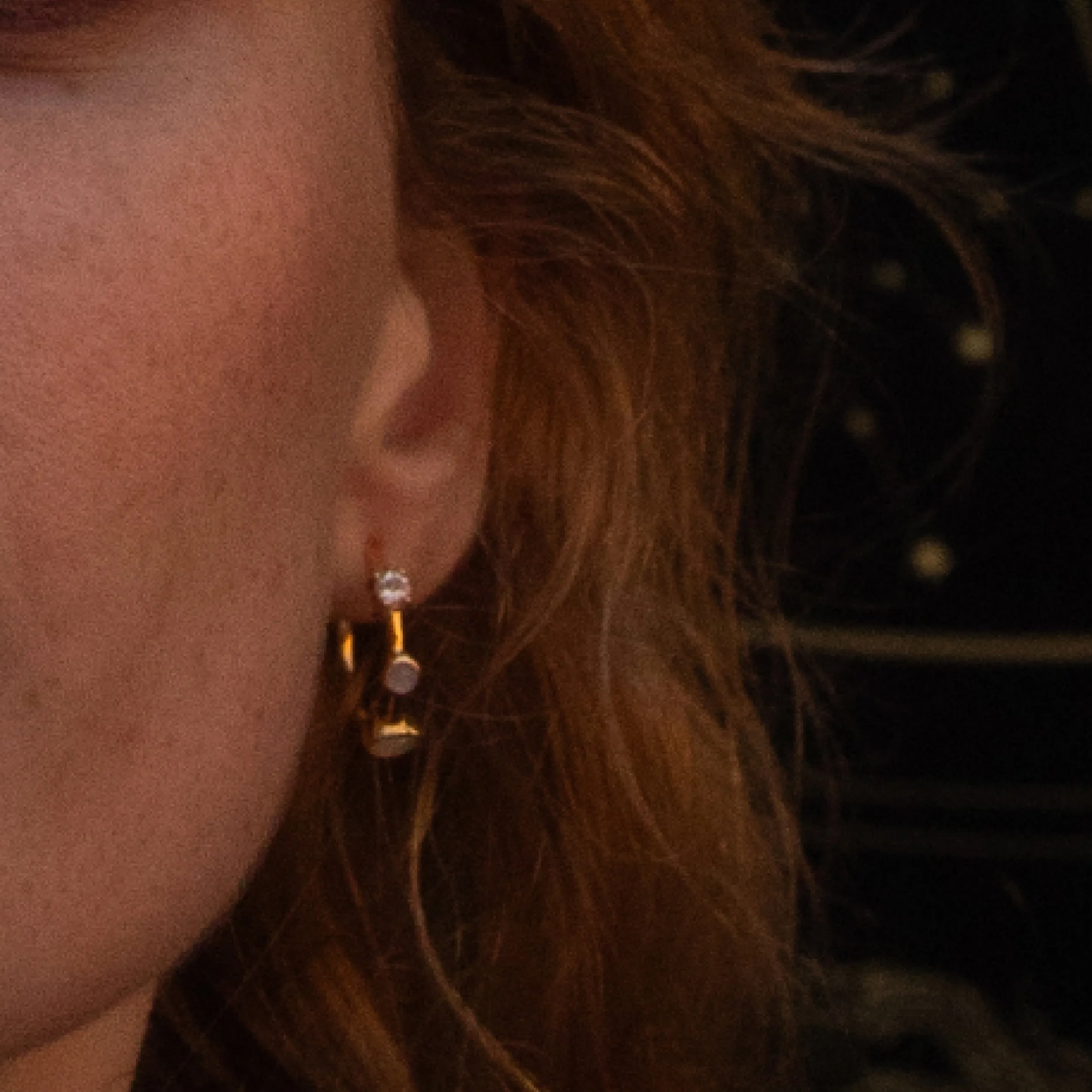 Moonstone Opal Topaz Hoops sold by Awe Inspired product image thumbnail 4