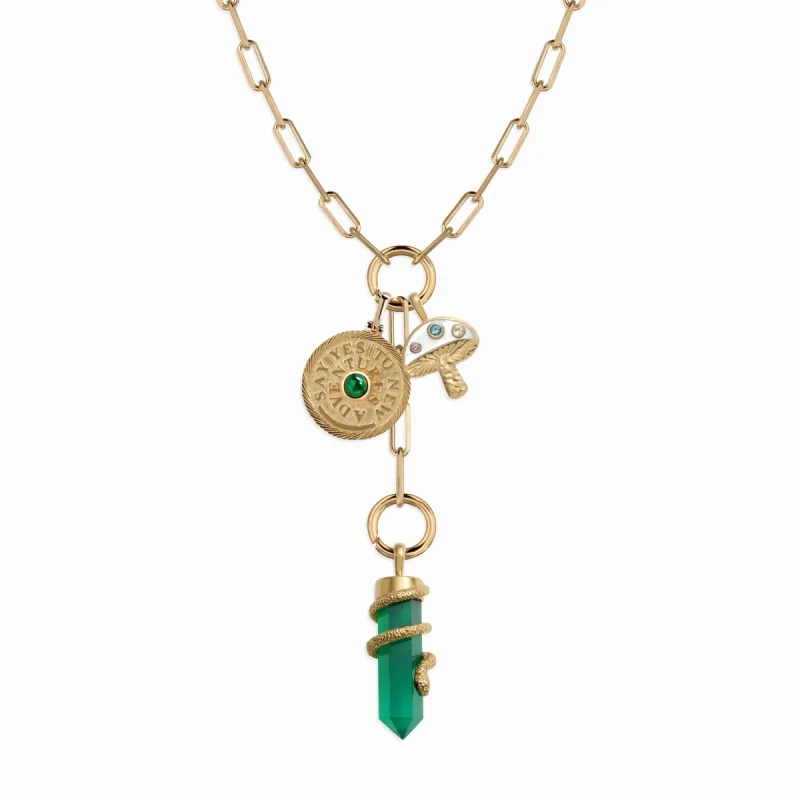 Green Goddess Charm Lariat sold by Awe Inspired