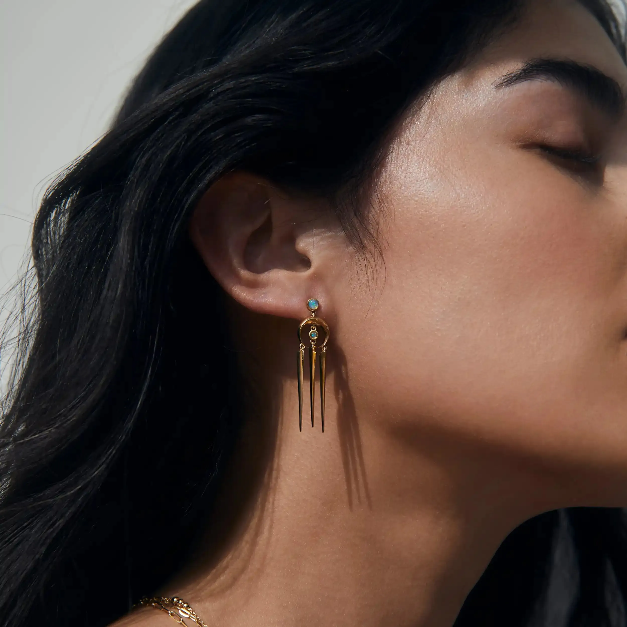 Crescent Spike Opal Earrings sold by Awe Inspired product image thumbnail 2