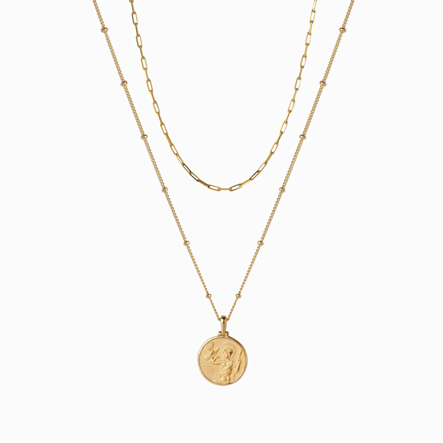 Mini Athena + Delicate Paperclip Necklace Set sold by Awe Inspired