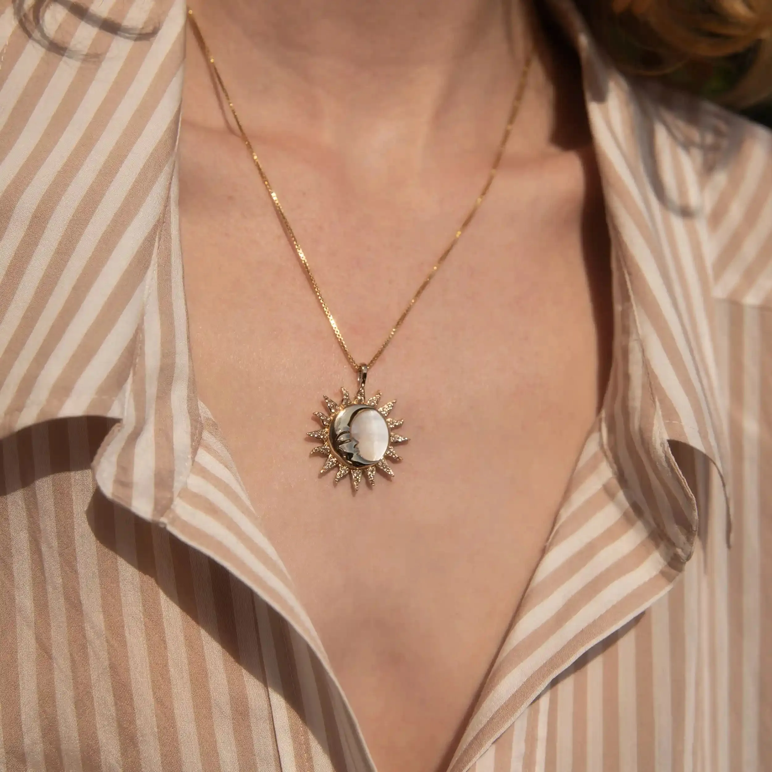 Sun & Moon Mother of Pearl Necklace sold by Awe Inspired product image thumbnail 2