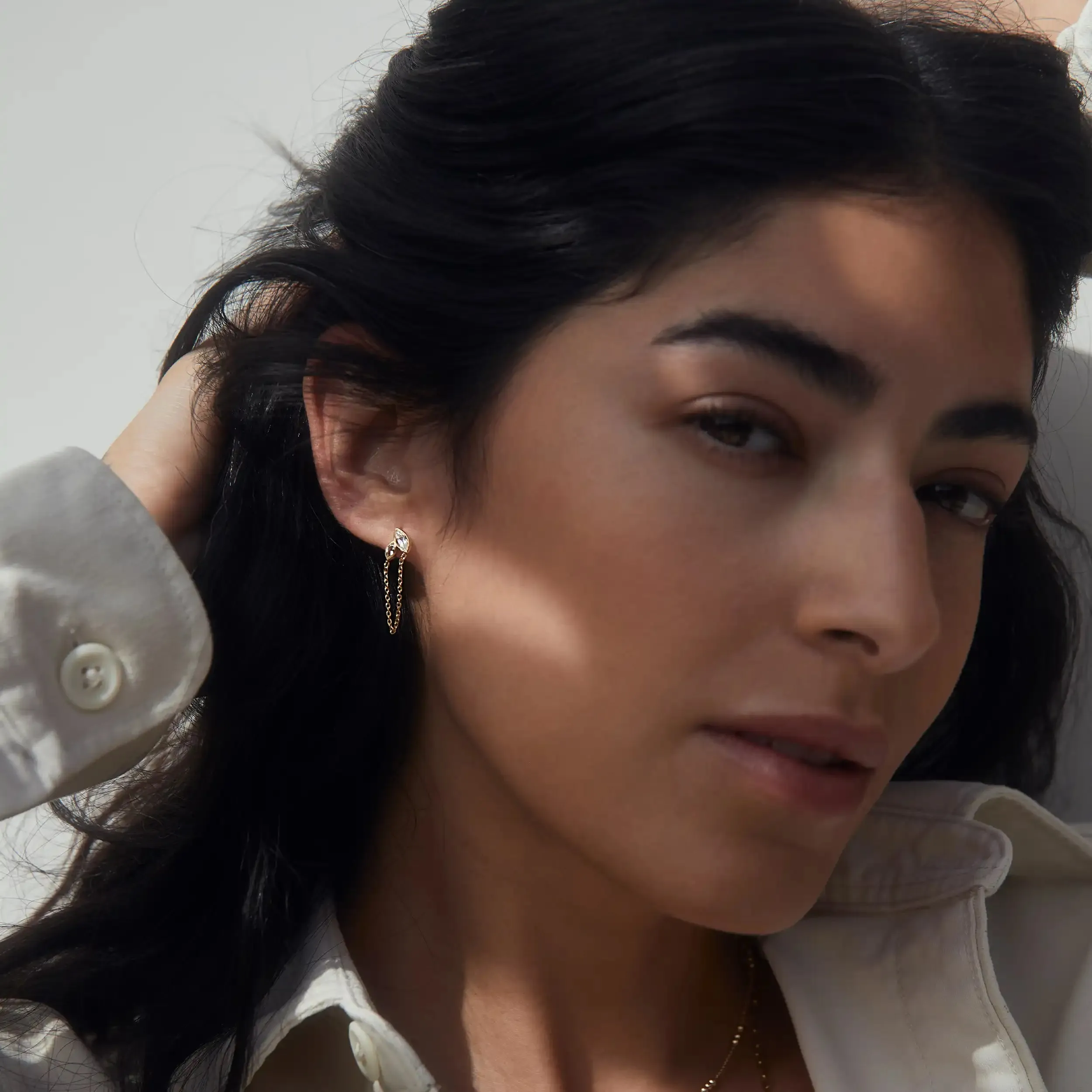 Double Marquise White Topaz Earrings sold by Awe Inspired product image thumbnail 4