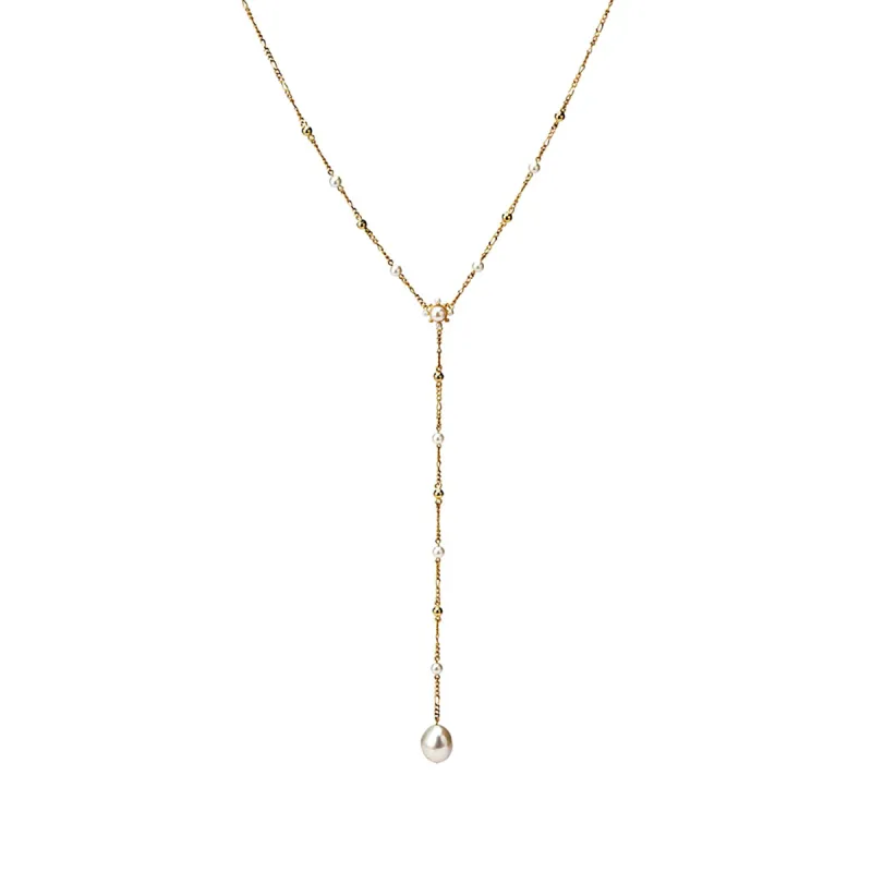 Pearl Lariat Necklace sold by Awe Inspired