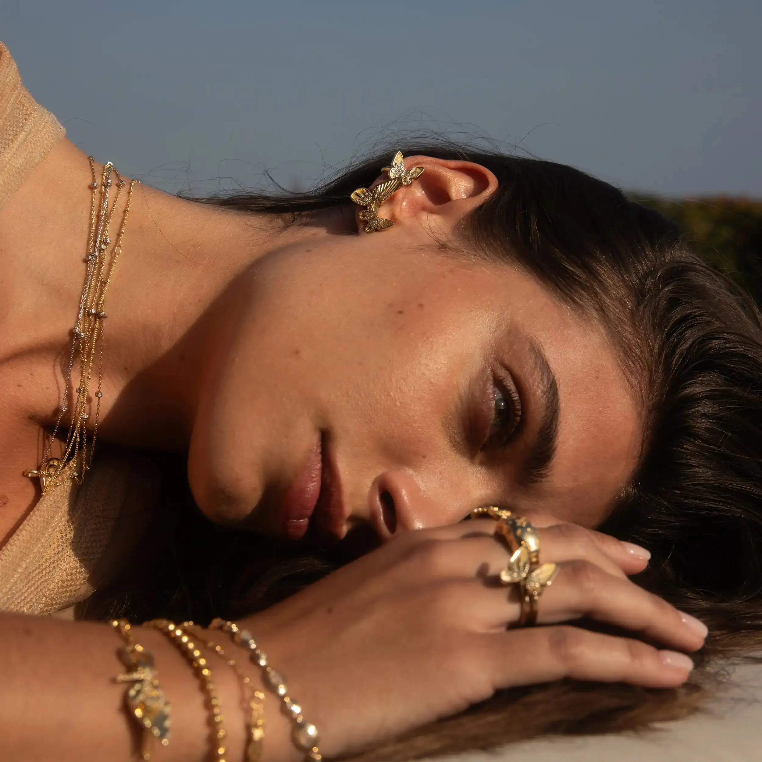 Pavé Butterfly Ear Cuff Set sold by Awe Inspired product image thumbnail 4