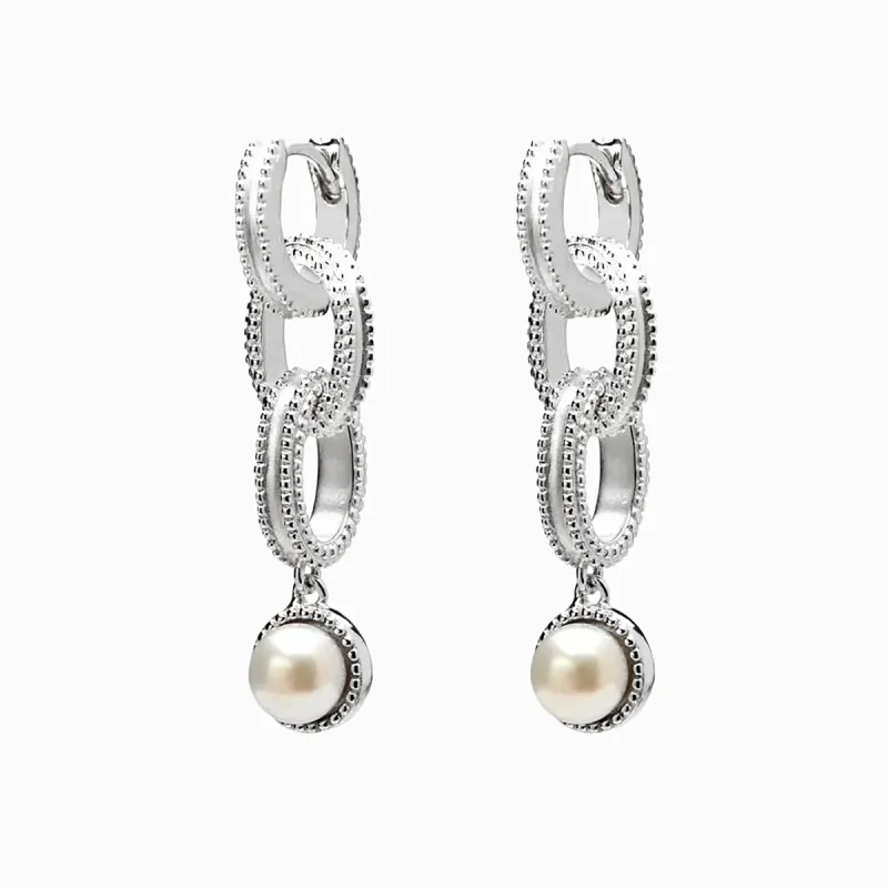 Freshwater Pearl Twisted Drop Earrings sold by Awe Inspired