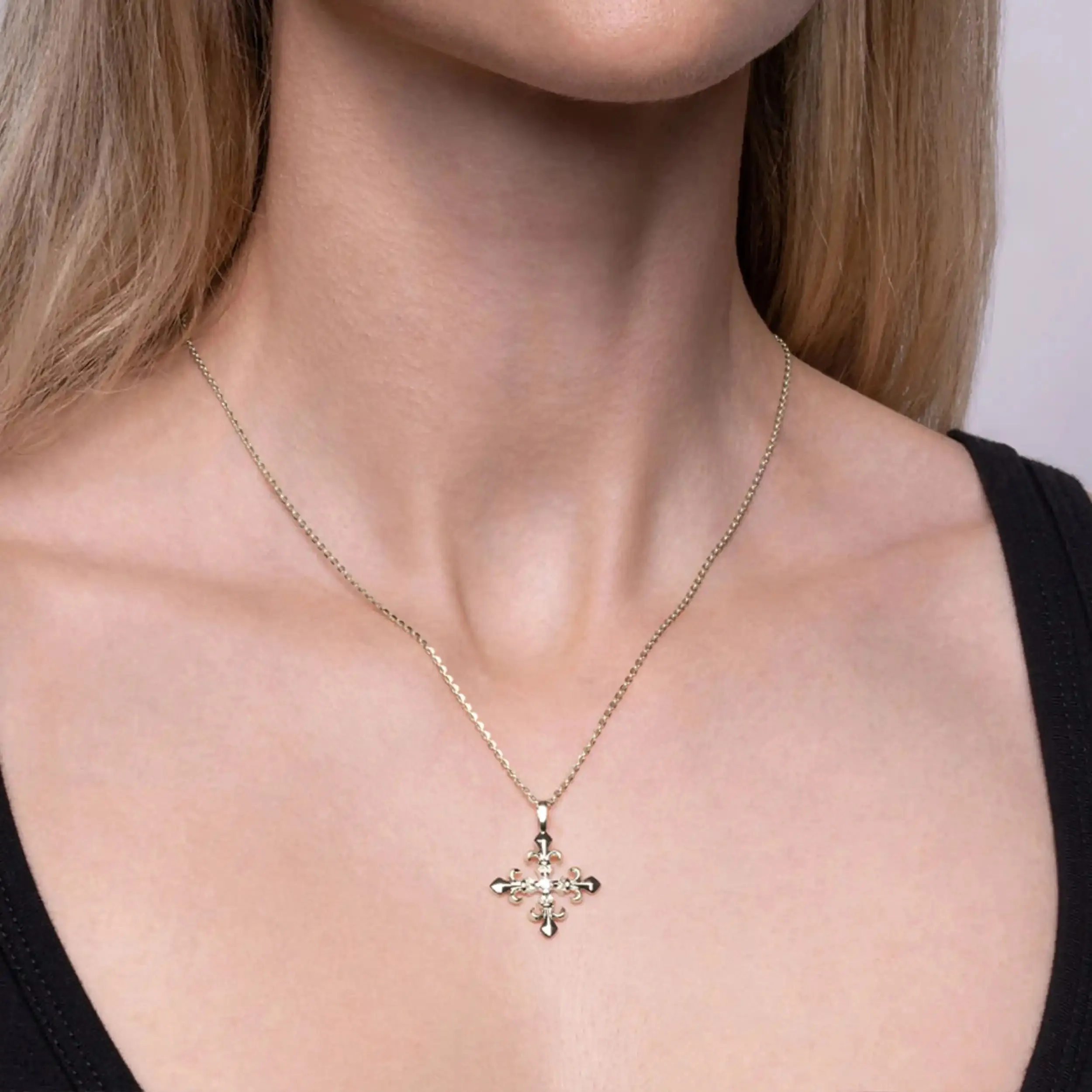 Fleur de Lis Cross Amulet sold by Awe Inspired product image thumbnail 2