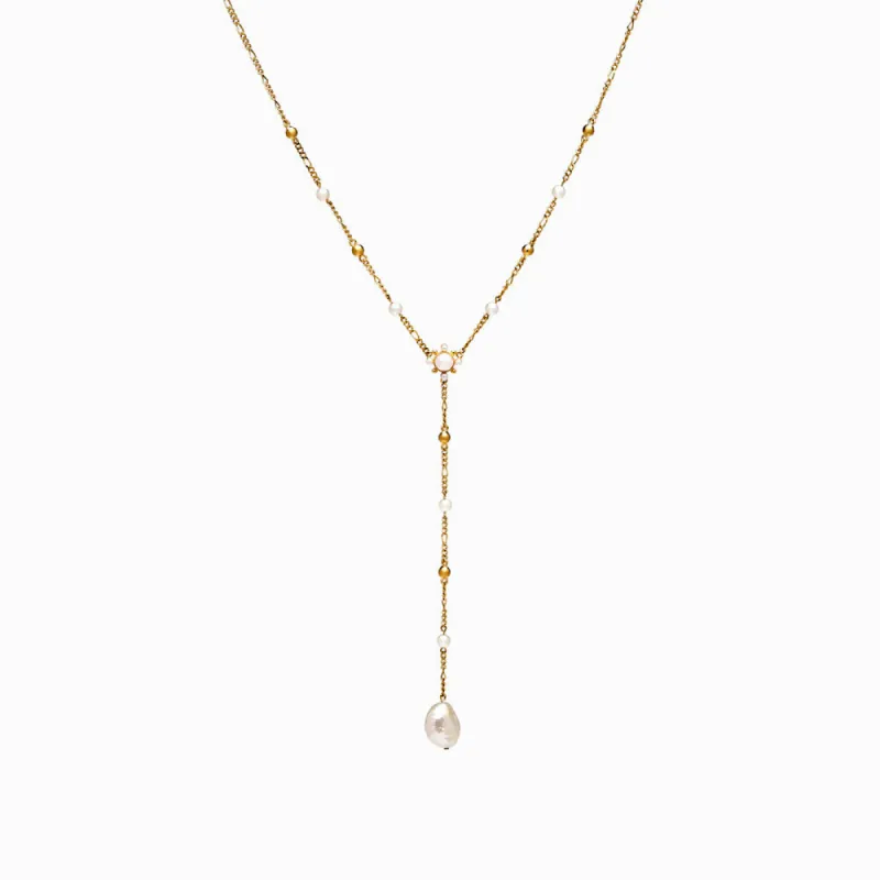 Baroque Pearl Lariat Necklace sold by Awe Inspired