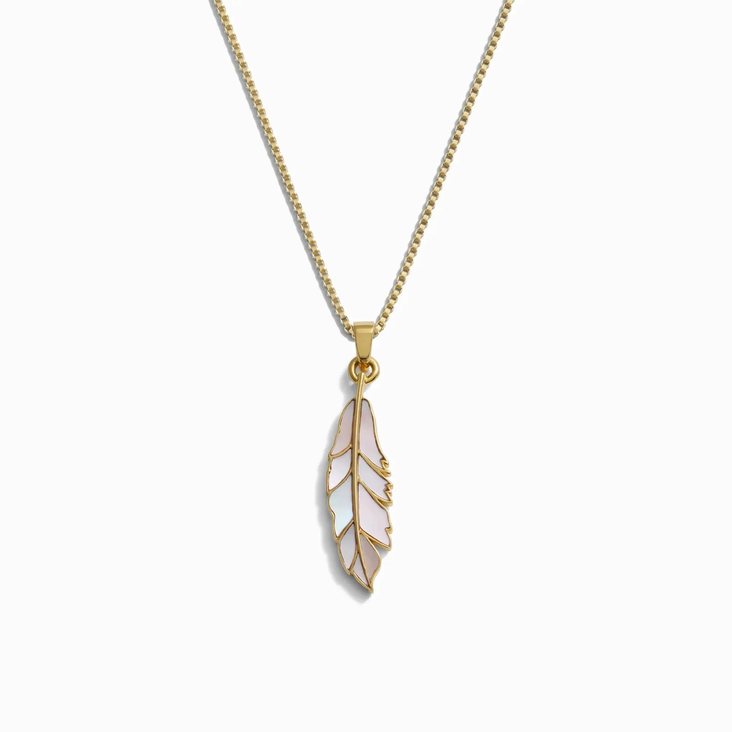 Mother of Pearl Feather Necklace sold by Awe Inspired