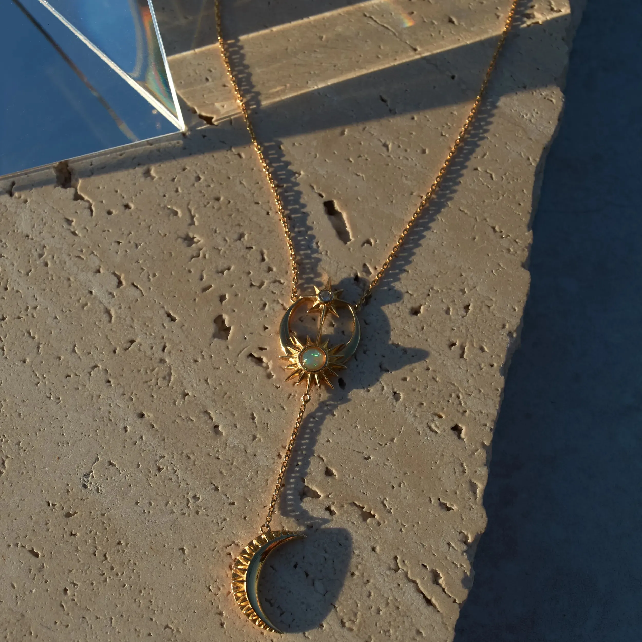 Sun / Moon & Stars Lariat Necklace sold by Awe Inspired product image thumbnail 4