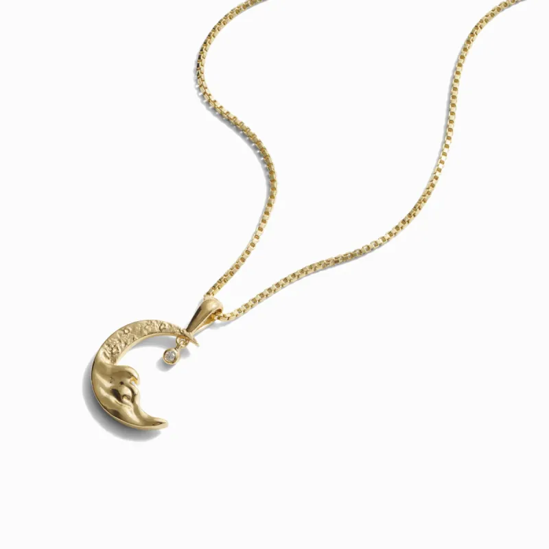 Diamond Moon Wave Necklace sold by Awe Inspired