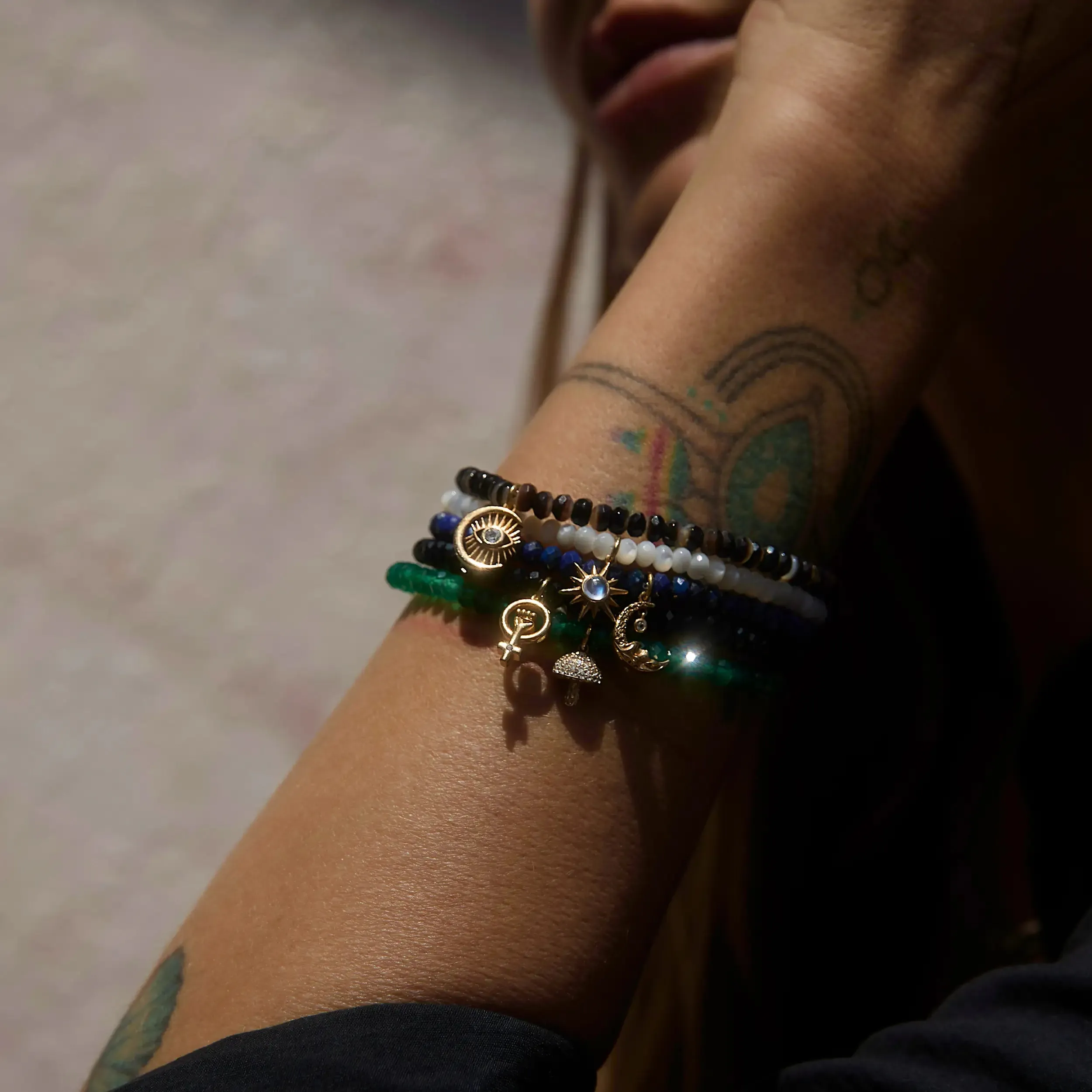 Watchful Moon Eye Beaded Bracelet sold by Awe Inspired product image thumbnail 3