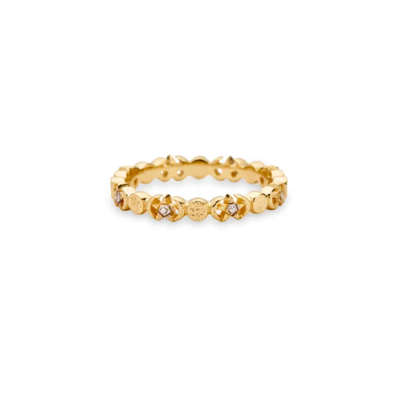 Diamond-Cut Triple Moon Band sold by Awe Inspired