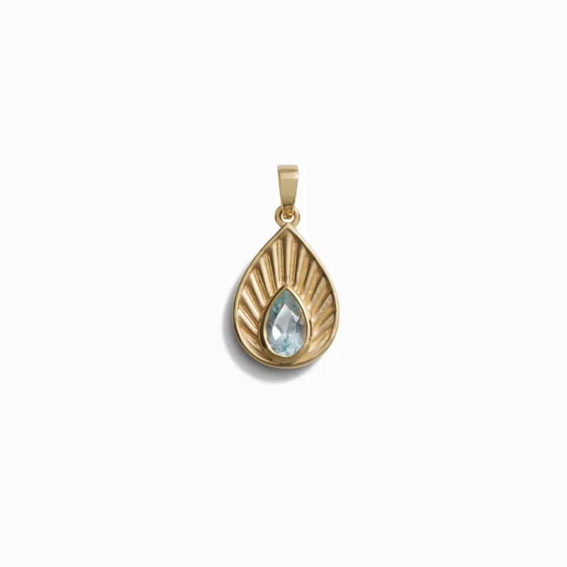 Blue Swiss Topaz Aura Pendant sold by Awe Inspired