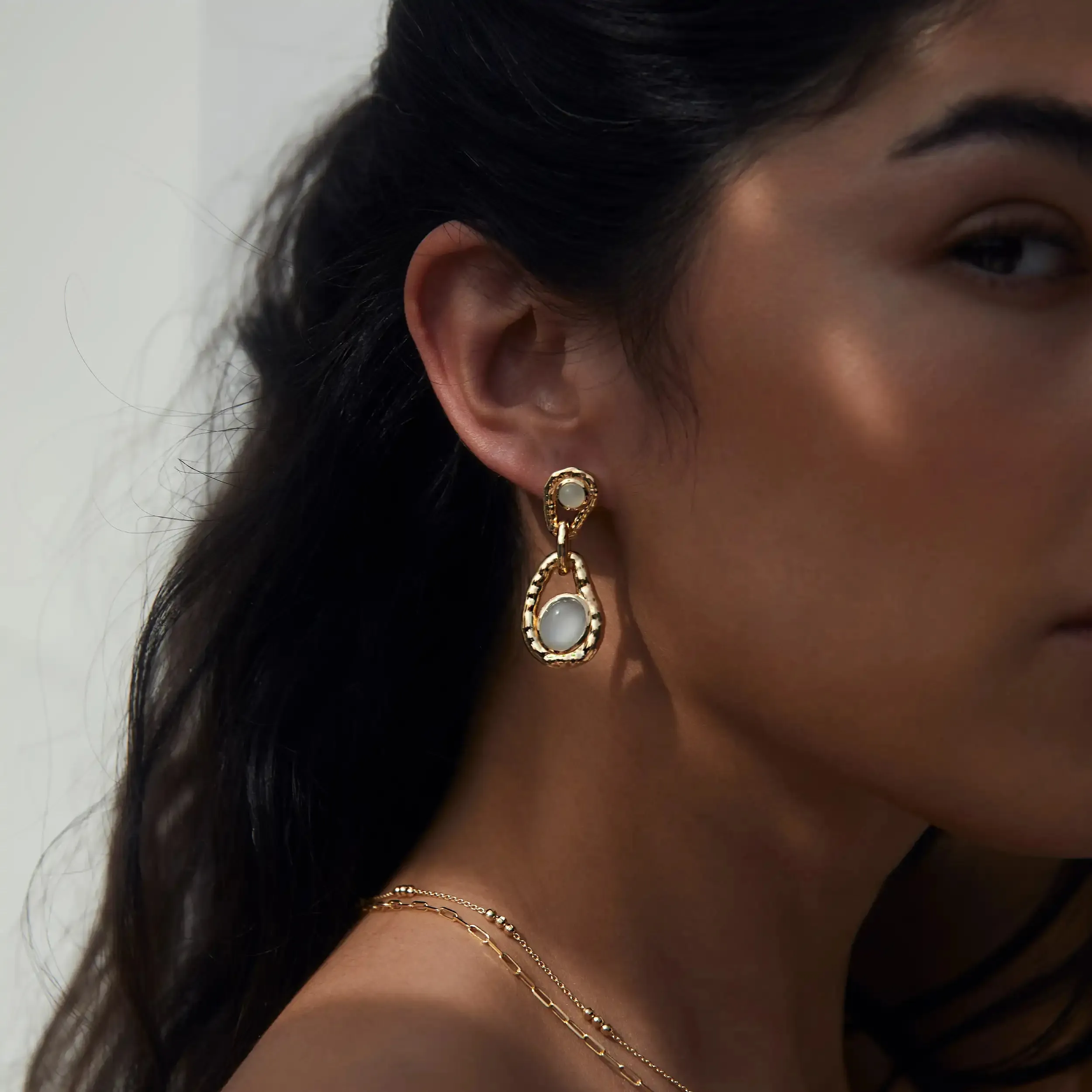 Moonstone Water Drop Earrings sold by Awe Inspired product image thumbnail 2