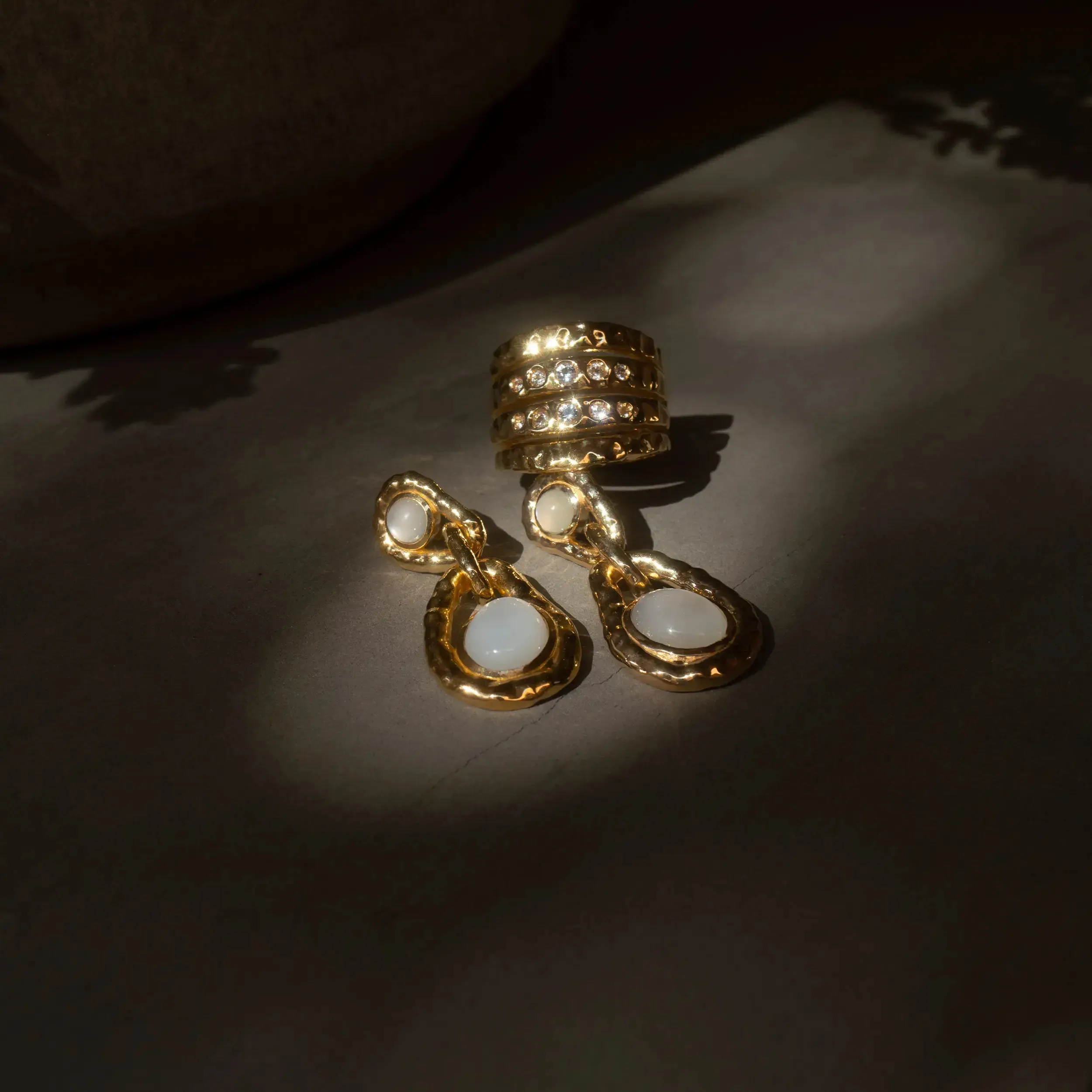 Moonstone Water Drop Earrings sold by Awe Inspired product image thumbnail 5